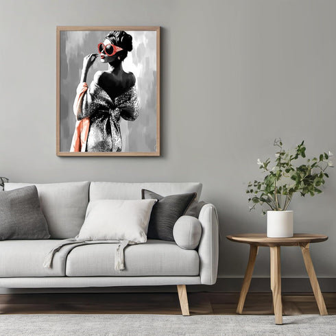 Posterizer 1 pcs-glamorous woman in a vintage-inspired glittery fashion 3-Inspirational Women's Art-Adventure Wall Art-Gift for Women, Designer Fa...
