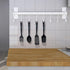 Dseap Kitchen Utensil Holder Hanger, Pot and Pan Rack wall mounted, Kitchen Rail with 8 Hooks for Hanging Cooking Utensils, Mugs, Spoons, Wall Mou...