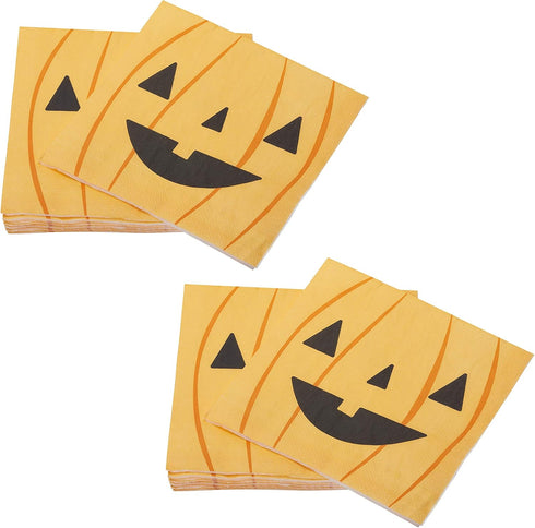 American Greetings 50-Count 6.5 in. x 6.5 in. Lunch Napkins, Pumpkin Halloween Party Supplies...