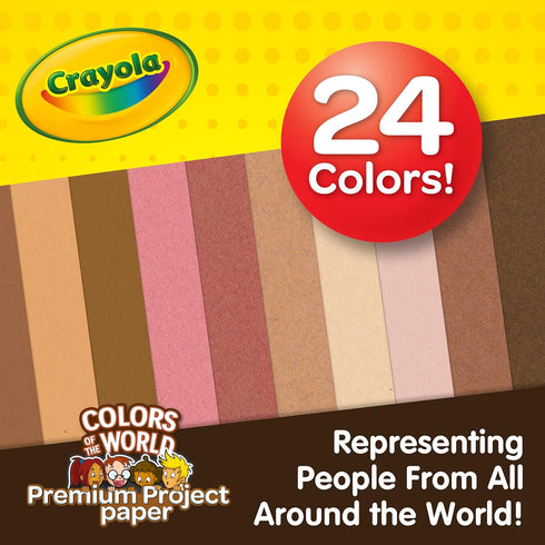 Crayola Construction Paper in Colors of The World, 8.5” x 11”, 24 Colors, Craft Supplies, 48 Sheets...