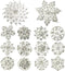 kilofly 14pc Bridal Rhinestone Crystal Flower Bouquet Corsage Wedding Brooch Pin...