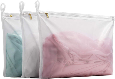 TENRAI Delicates Laundry Bags, Bra Fine Mesh Wash Bag for Underwear, Lingerie, Bra, Pantyhose, Socks, Use YKK Zipper, Have Hanger Loops,((0 Fluore...