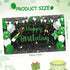 Green Silver Black Happy Birthday Banner Decorations - Champagne Glass Balloons Photo Booth Background for Men Women Party Supplies 73 x 44 Inch...