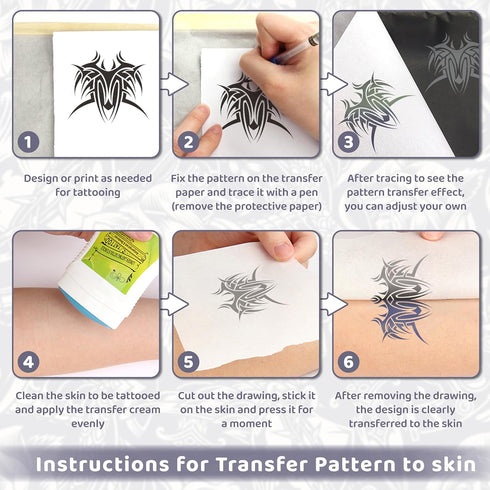 Tattoo Transfer Paper, 55PCS Tattoo Stencil Paper, Thermal Stencil Paper for Tattooing Transfer Kit, 4 Layers A4 Size DIY Tattoo Tracing Paper Tat...