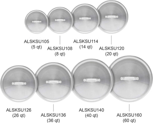 Thunder Group ALSKSU114 Sauce Pot Lid 14 Qt 12-5/8" Dia. X 5/8" Thickness...