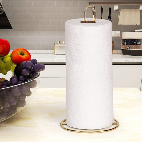 Gold Paper Towel Holder Countertop, OBODING, Kitchen Paper Towel Stand Holder for Kitchen Organization and Storage, Paper Towel Holders for Standa...