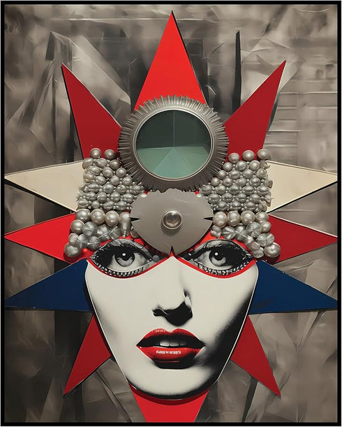 Posterizer 1 pcs-surreal sci-fi funky woman collage-Retro Art-Abstract & Modern Art-Gift for Art Lovers- UNFRAMED Wall Art...