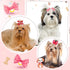 40 Pcs Dog Hair Clips and Dog Hair Bow Crown Dog Accessories Princess Style for Small Dog Crystal Rhinestone Puppies Barrette Rubber Band Flower B...