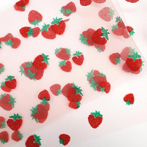 Shiny Strawberry Tulle Rolls 6 inch x 20 Yards Sparkling Spool Ribbon Decorative Tulle Fabric Rolls Netting Ribbon for Tutu Skirts Dress DIY Craft...