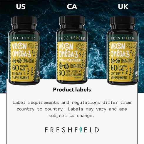 Freshfield Vegan Omega 3 DHA: Algae Oil, Most Reviewed, Carrageenan Free, Sustainably Sourced, Tested, No Heavy Metals, Fish Oil Alt, Plant Based ...