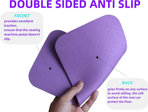 Sewing Accessory, 2 Pack No Slip Mat for Sewing Machine Foot Pedal, Sewing Machine Pedal Mat, Easy to Clean, Quilting Supplies Accessories, Blue&P...