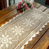 KEPSWET Sunflower Cotton Handmade Crochet Lace Rectangle Table Runner Coffee Table Decor (14x60 inch, Beige)...