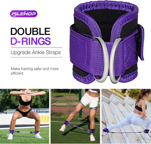 Ankle Resistance Bands with Cuffs, Ankle Bands for Working Out,Ankle Strap with 4PCS Exercise Band,Booty Workout Equipment for Kickbacks Hip,Butt ...