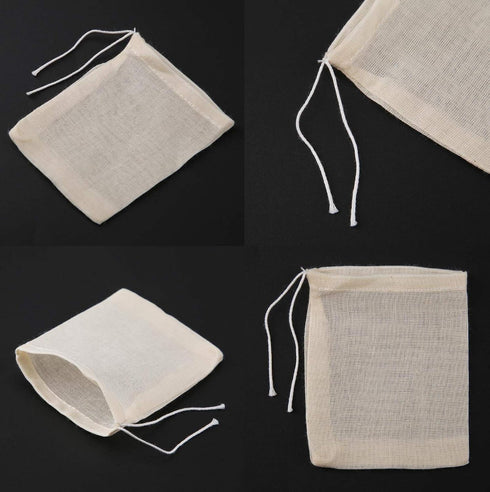 30 Pcs 4 x 6 Inches Natural Unbleached Cotton Drawstring Bags Spice/Herbs/Tea/Soup Bags,Muslin Bags Sachet Bag for Home Supplies...