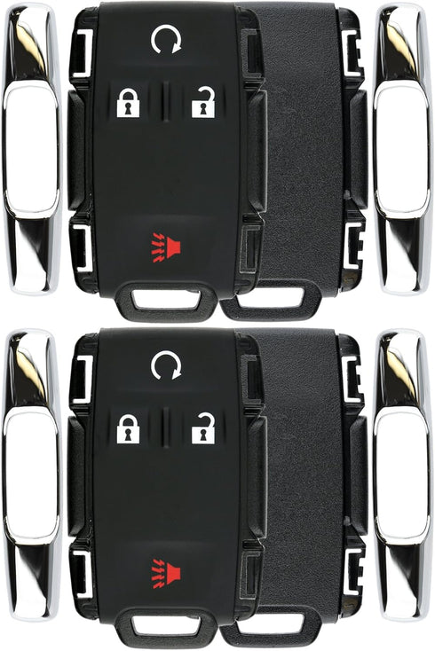 KeylessOption Keyless Entry Remote Control Car Key Fob Case Shell Button Pad Outer Cover for GMC Chevy M3N-32337100 (Pack of 2)...