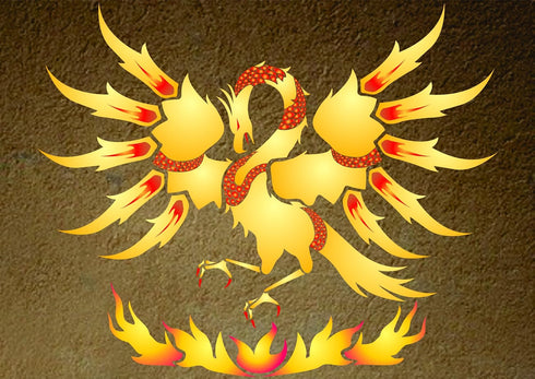 Phoenix Stencil, 17 x 14 inch (L) - Classic Mythical Dragon Bird Stencils for Painting Template...