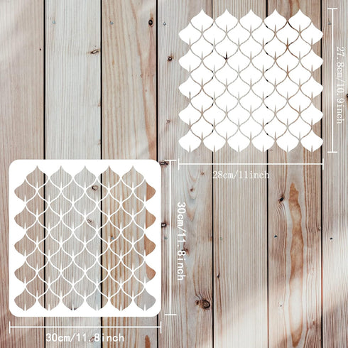 FINGERINSPIRE Fish Scale Stencil Dragon Scales Tiles Stencil Templete 11.8x11.8 inch Plastic Mermaid Scale Pattern Stencils Reusable Scale Stencil...