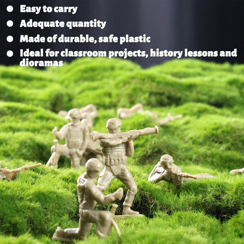 3 otters 100PCS Army Men Toy Soldiers, Army Men Playset Plastic Soldier Figures Multiple Poses for Boys Birthday Gift Yellow...