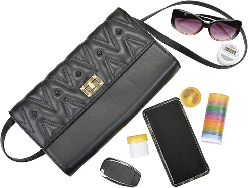 Portable Pill Box, Small Daily Pill and Vitamin 3 Containers, Attachable Case to Magnetic Calendar or Any Magnetic Surface, for Travel or Home Use...