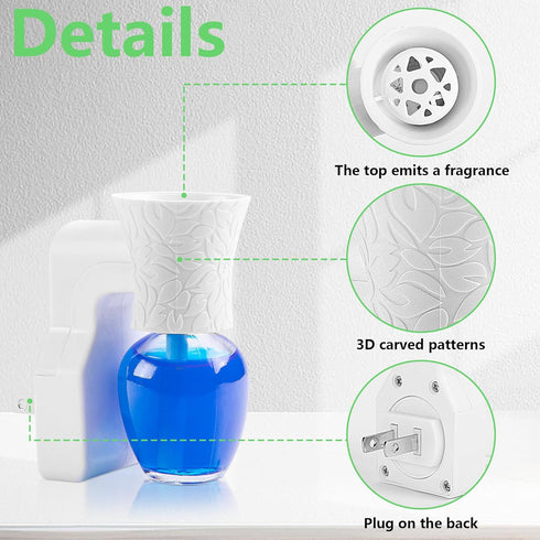 2 Pack WallFlower Fragrance Oil Plug in Diffuser- Wall Fragrance Diffuser Plug- Rotary Plug Design Wallflowers Diffuser with 2 Empty Bottles for H...