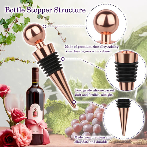 3 Pcs Wine Stopper Bottle Stopper Wine Saver, Yimerlen Silicone Vacuum Wine Bottle Corks, Reusable Wine Stopper Used for Bar, Holiday Party Keep W...