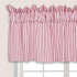 Cackleberry Home Red and White Ticking Stripe Valance Curtain Woven Cotton Lined 72 Inches W x 17 Inches L...