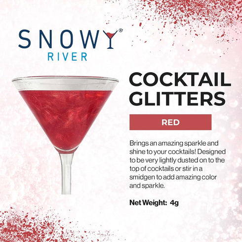 Snowy River Edible Cocktail Glitter - All Natural Edible Beverage Glitter for Cocktails, Wine, Champagne & Soda, Perfect for Parties or Dusting Ca...