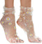 Seashell White Translucent Daisy Socks Women Fashion Sheer Socks - See Through Mesh Socks for Women - Floral Tulle Socks (US sizes 5-8)...
