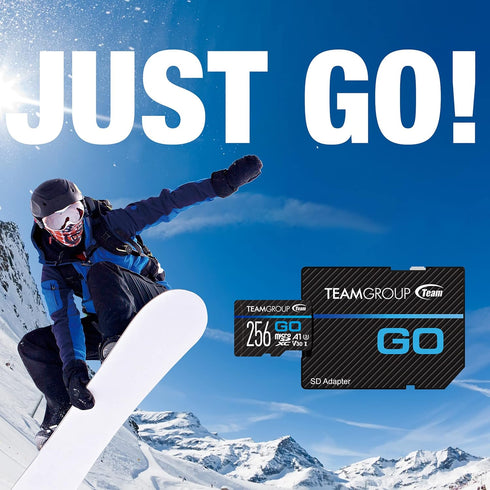 TEAMGROUP Go Card 128GB Micro SDXC UHS-I U3 V30 4K for GoPro & Action Cameras Flash Memory Card with Adapter for Outdoor 4K Shooting TGUSDX128GU30...