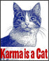 Posterizer 1 pcs-karma is a cat-retro design-funny poster for cat lovers-Comedy Art-Art for Animal Lovers-Living Room Bedroom Decor- unframed wall...