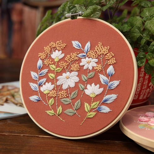 Maydear 3 Pack Embroidery Starter Kit with Pattern, Stamped Cross Stitch Kits for Beginners Adults with Embroidery Hoop and Instructions, Hand Emb...