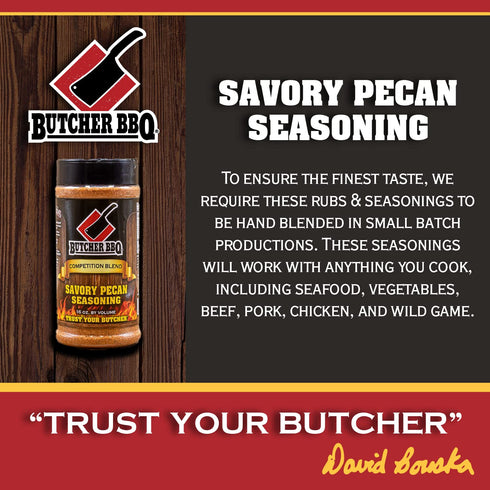 Butcher BBQ Savory Pecan Seasoning Barbeque Rub Spices Grilling and Roasting World Championship Winning Formula | Gluten Free | Tastes like Cookin...
