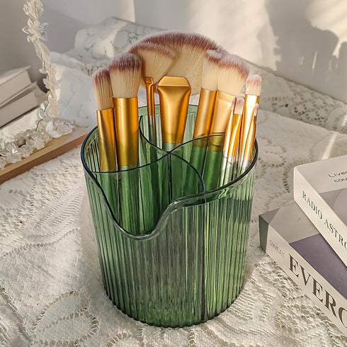 Makeup Brush Holder Makeup Organizer,4 Slot Eyeliner Eyelash Brush Makeup Brushes Cup Pen Holder for Vanity Decor Desk Storage, Bathroom Counterto...