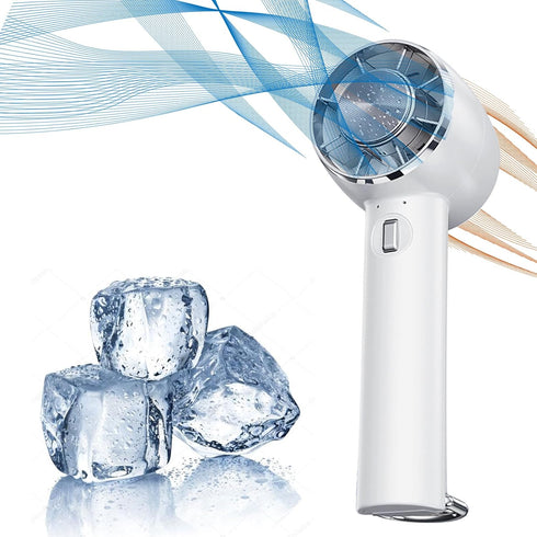 Ice Cooling Handheld Fan, Refrigerating Ice Cooling Pad Built-in Mini Turbine Portable Air Conditioner Fan...