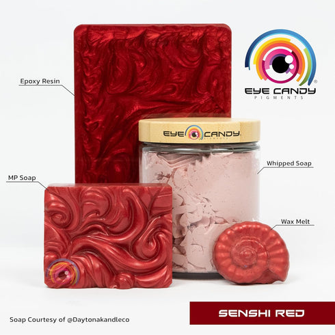 Eye Candy Pigments Premium True Red Mica Powder - Senshi Red (25gr) - for Epoxy, Resin, Soap, Paint, Woodworking, Acrylic Pouring, Bath Bombs, Fis...
