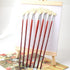 Fan Brush for Painting, 7 Pieces Fan Brush Set with Hog Bristle Natural Hair and Long Wood Handle, Professional Artist Fan Brushes for Acrylic Pai...