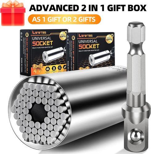 Super Universal Socket Tools Gifts for Men Dad Husband, Universal Socket Power Drill Adapter Cool Gadgets for Men Birthday gifts for Women Men (2)...