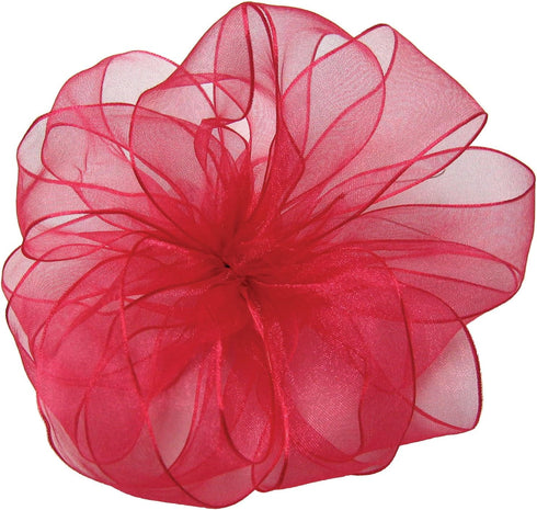 Offray Wired Edge Encore Sheer Craft Ribbon, 5/8-Inch Wide by 25-Yard Spool, Fuchsia...