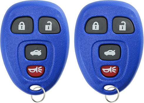 KeylessOption Keyless Entry Remote Control Car Key Fob Replacement for 15252034 -Blue (Pack of 2)...