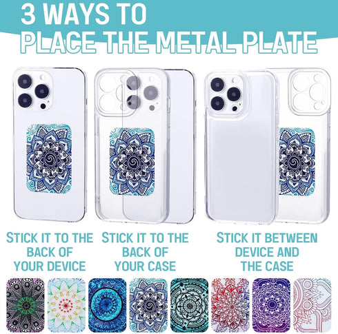 Weewooday 8 Pcs Phone Magnet Car Metal Plate Mount Metal Plate for Cell Holder Magnetic Car Mount Compatible with Magnetic Car Mounts Replacement ...