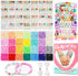 Dowsabel Friendship Bracelet Kit, 28 Colors Clay Beads Letter Beads Bracelet Making Kit, 4 Styles of Round Alphabet Beads with Number, Heart Beads...