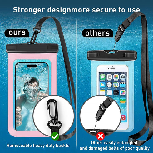 Waterproof Phone Pouch, Universal Case Compatible for iPhone 15 14 13 12 Pro Max XS Plus IPX8 Underwater Dry Bag for Cruise Travel Essentials, 2 P...