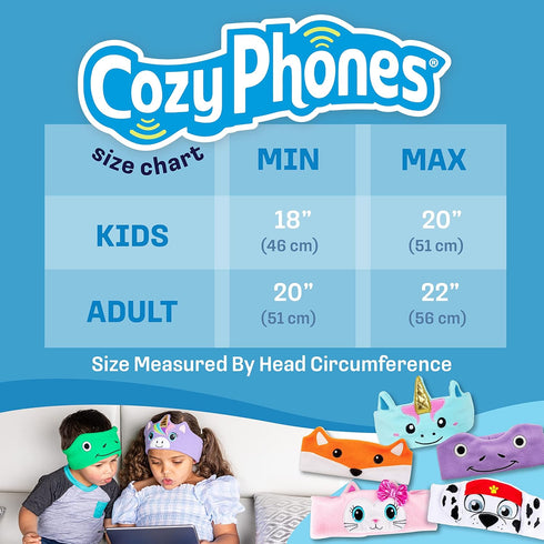 CozyPhones Over The Ear Headband Headphones - Kids Headphones Volume Limited with Thin Speakers & Super Soft Fleece Headband - Purple Frog......