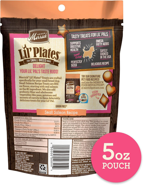 Merrick Lil’ Plates Grain Free Small Dog Treats, Natural Training Treats For Small Dogs, Small Salmon Recipe - 5 oz. Pouch...