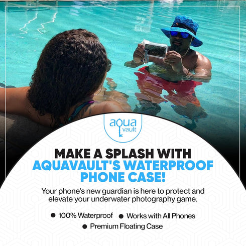 AquaVault 100% Waterproof Floating Smart Phone Case & Money Pouch - Fits All Phones - Made from Premium Heavy Duty PVC for Added Drop Protection -...
