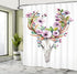 Ambesonne Skull Shower Curtain, Deer Animal Skull with Floral Horns Nature Inspired Dead and Living Art Print, Cloth Fabric Bathroom Decor Set wit...