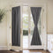 PONY DANCE Gray Door Curtain - Thermal Insulated Rod Pocket Blackout Privacy French Door Panel with Tieback, 54 inch Wide by 72 inch Long, Grey, 1...
