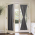 PONY DANCE Gray Door Curtain - Thermal Insulated Rod Pocket Blackout Privacy French Door Panel with Tieback, 54 inch Wide by 72 inch Long, Grey, 1...