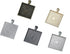 SHUNAE 20pcs 25mm Bronze Silver Square Cabochon Pendant Base Settings Jewelry DIY Blank Trays for Necklace and Key Rings Making (Silver)...