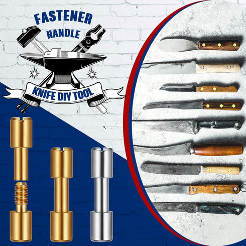 20 Sets Brass Bracket Bolt Fasteners and Stainless Steel Bracket Bolt Fasteners Tactical Lock Rivets Knife Making Supplies Knife Handle Pins Knife...